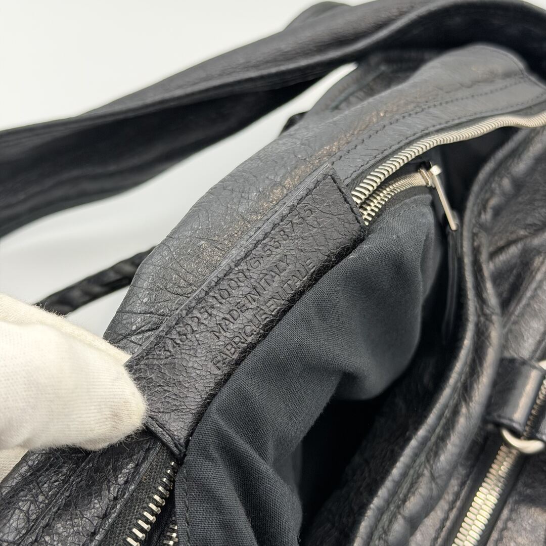 2014 Balenciaga Motocross Classic Bridge Black Leather Bag