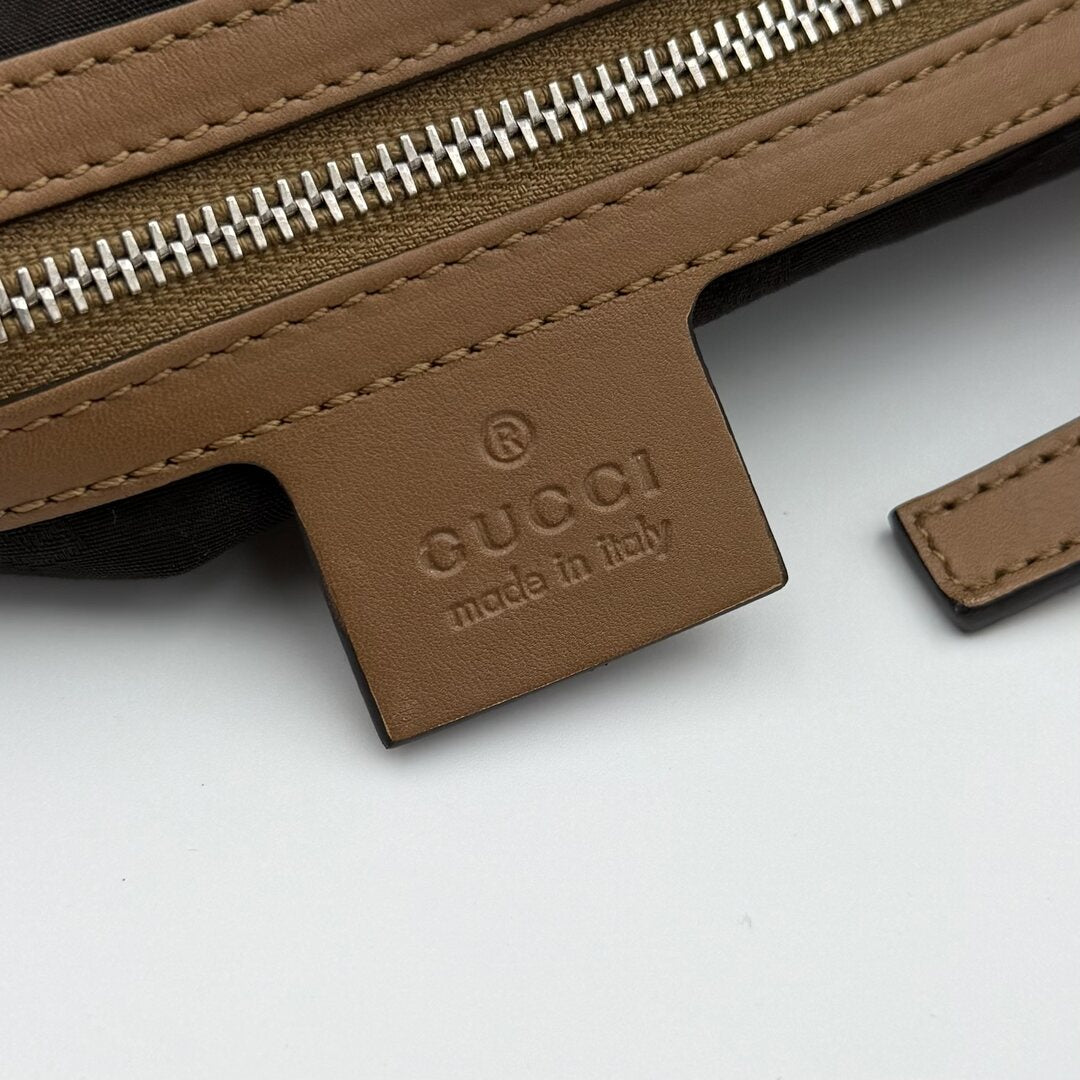 Gucci Guccissima Twins Hobo Brown Leather Shoulder Bag
