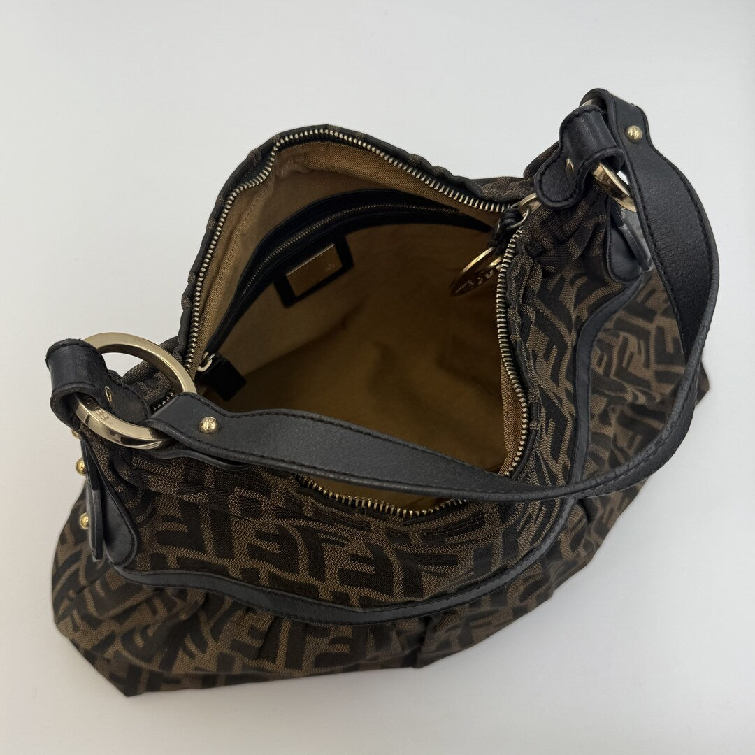 Fendi Zucca Charm Shoulder Bag