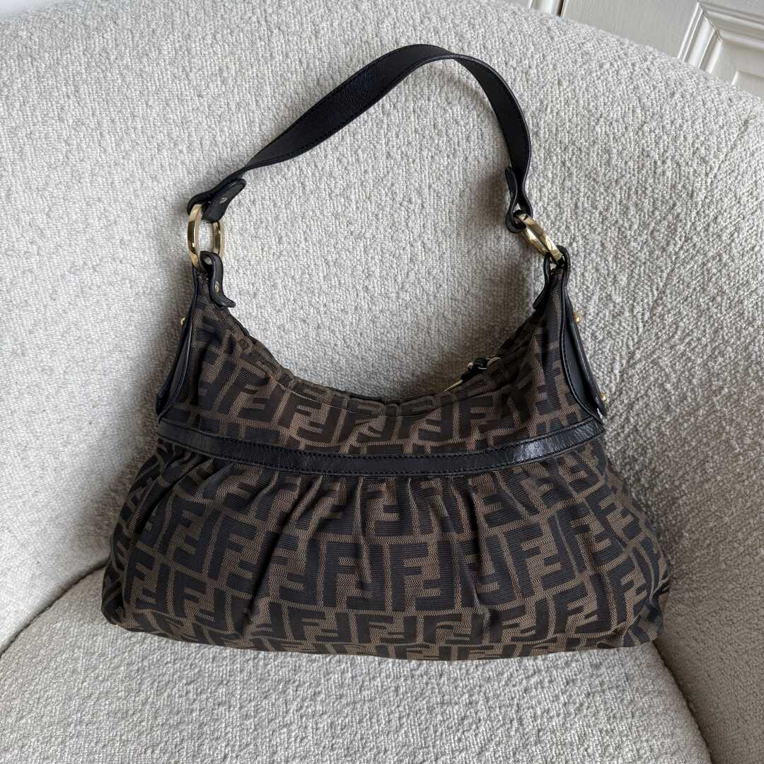 Fendi Zucca Charm Shoulder Bag