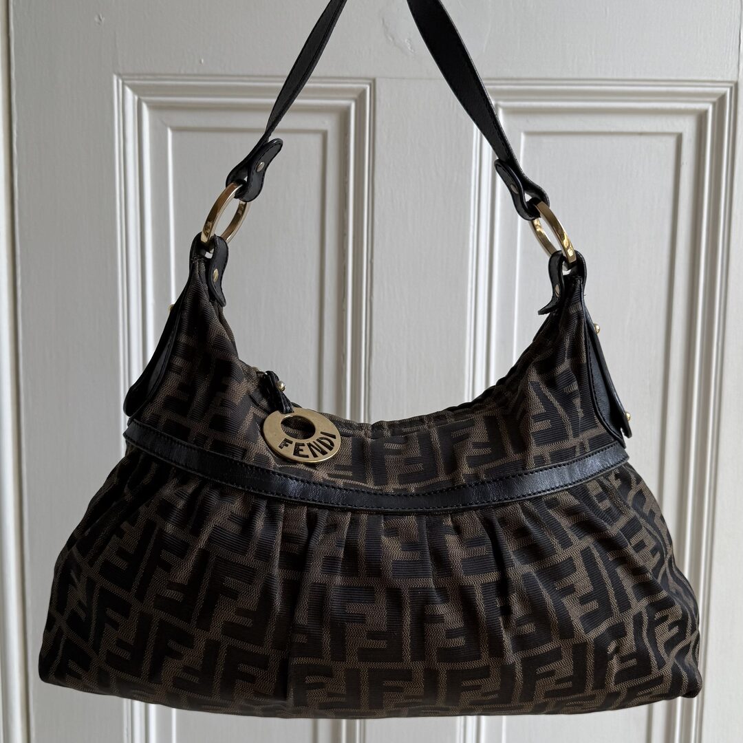 Fendi Zucca Charm Shoulder Bag