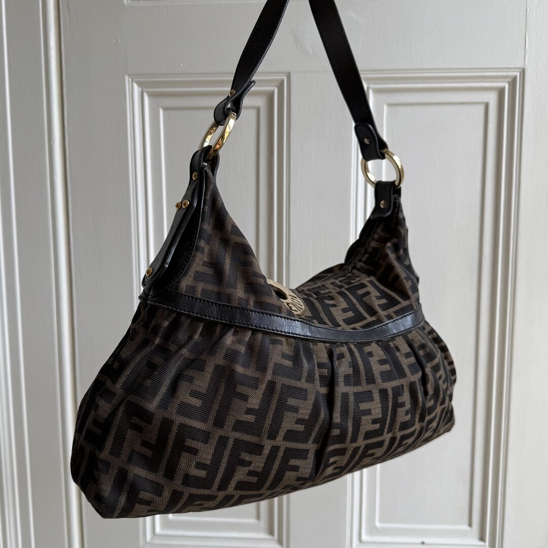 Fendi Zucca Charm Shoulder Bag