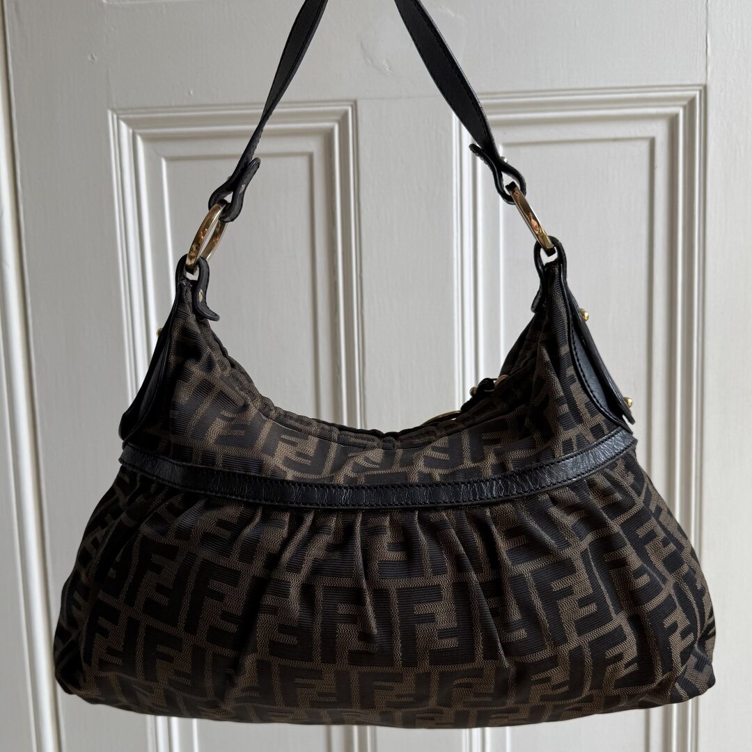 Fendi Zucca Charm Shoulder Bag