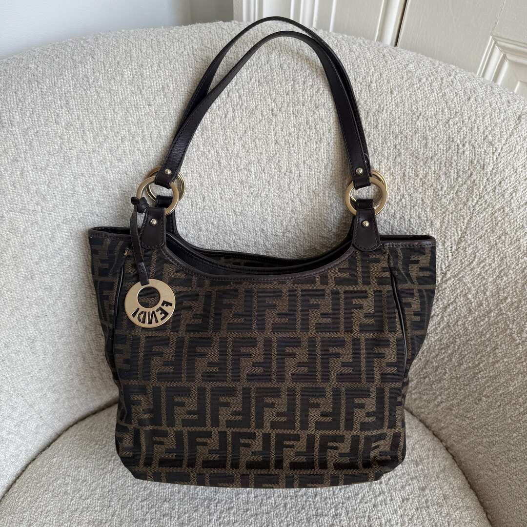 Fendi Zucca Canvas Chef Brown Tote Bag