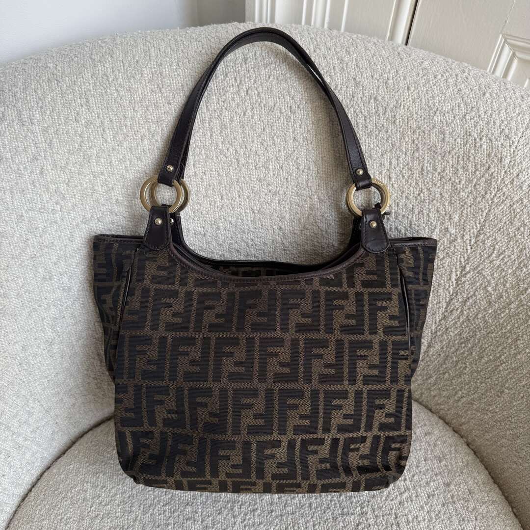 Fendi Zucca Canvas Chef Brown Tote Bag