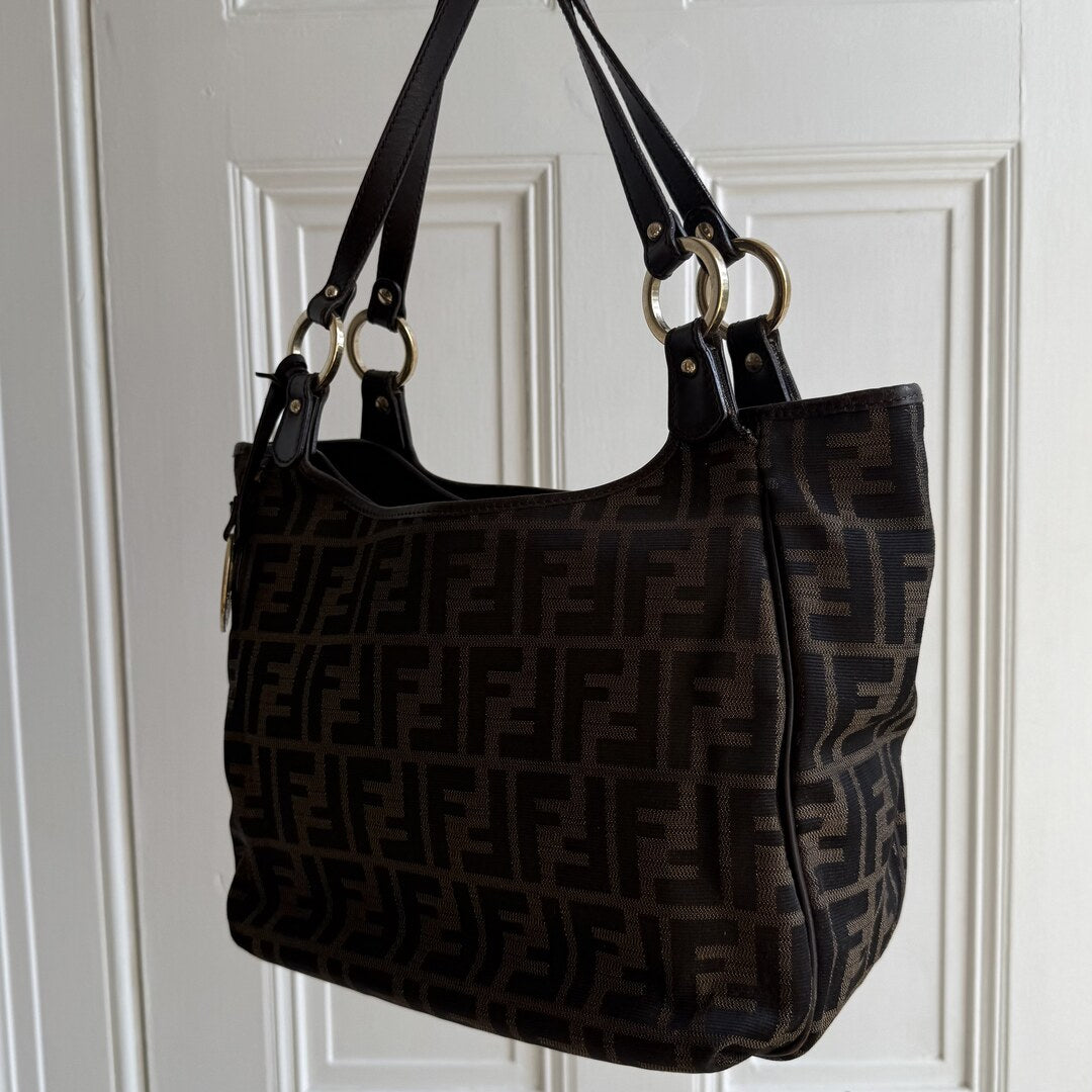 Fendi Zucca Canvas Chef Brown Tote Bag