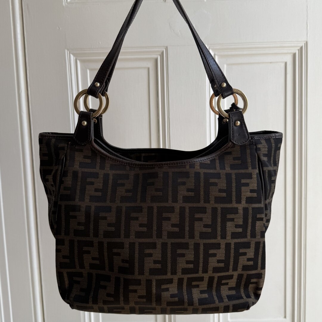 Fendi Zucca Canvas Chef Brown Tote Bag
