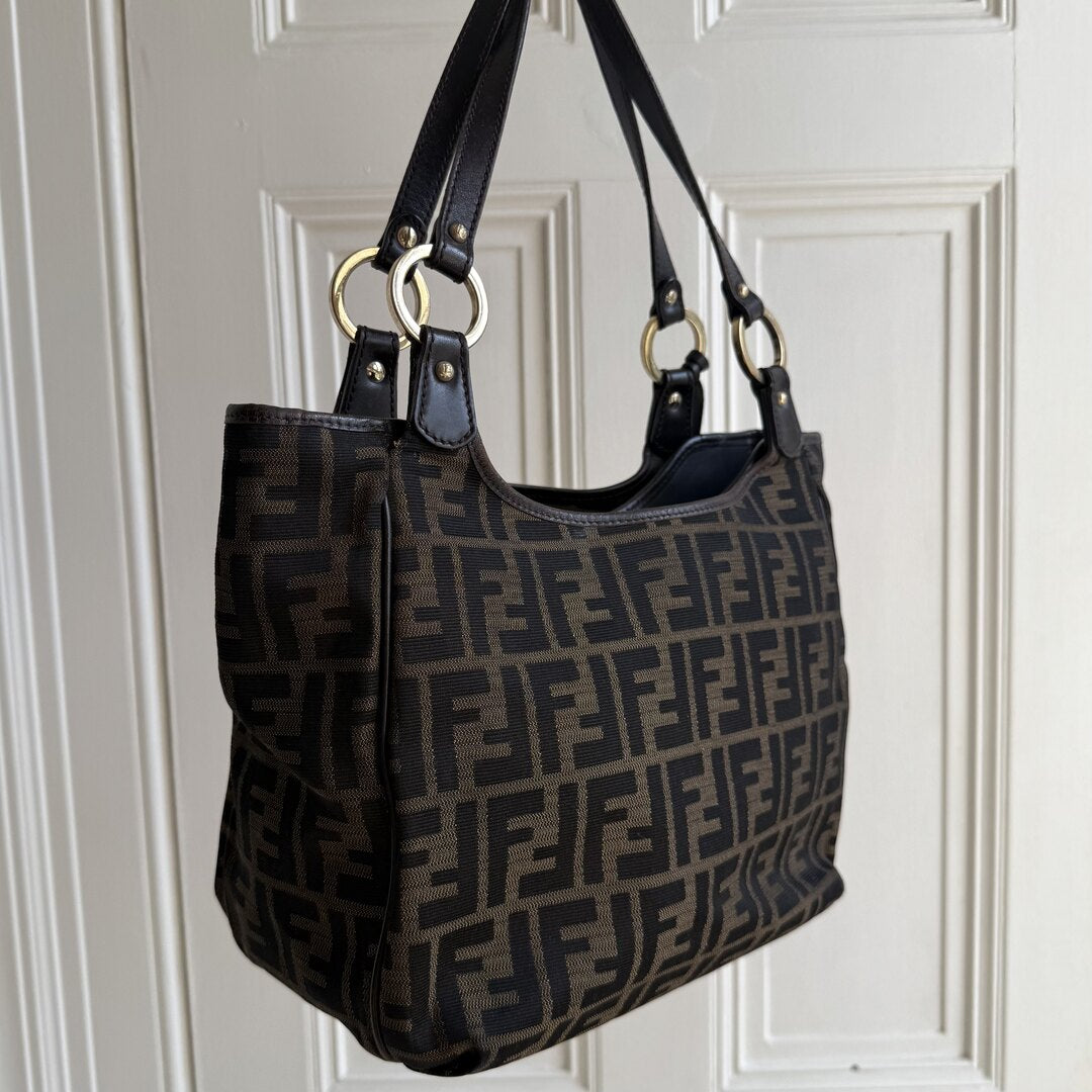 Fendi Zucca Canvas Chef Brown Tote Bag