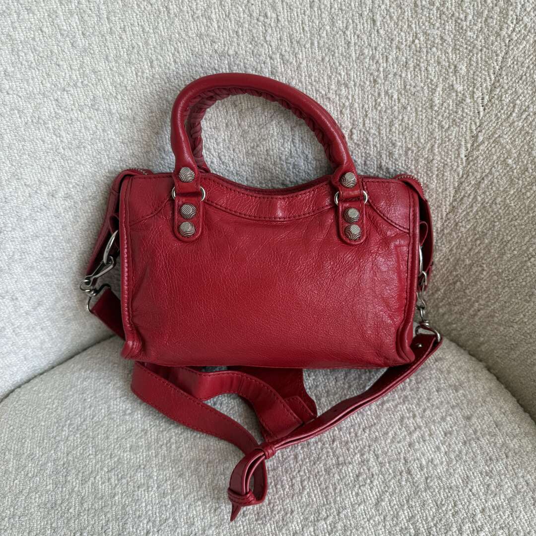 2018 Balenciaga Mini City Leather Red Handbag