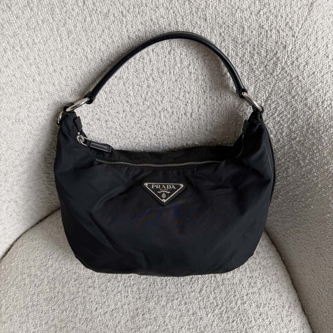 Prada Tessuto Hobo Nylon Black Shoulder Bag – JennyHayley
