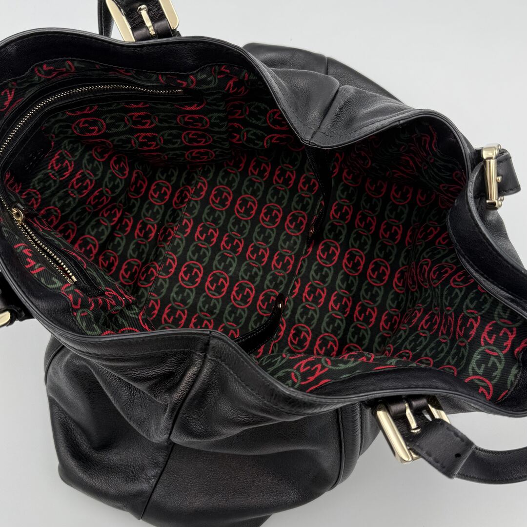 Gucci GG Britt Leather Black Tote Bag