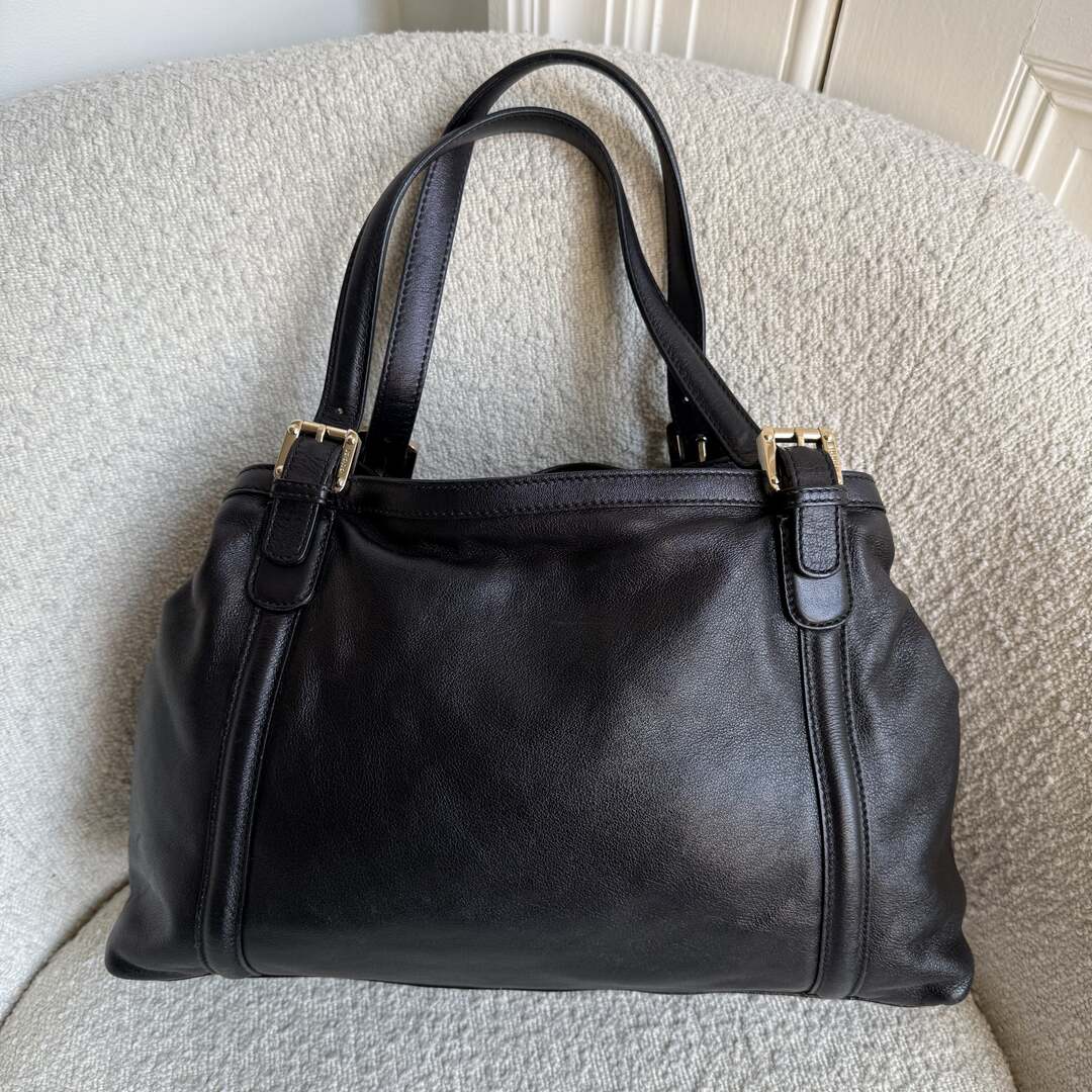 Gucci GG Britt Leather Black Tote Bag