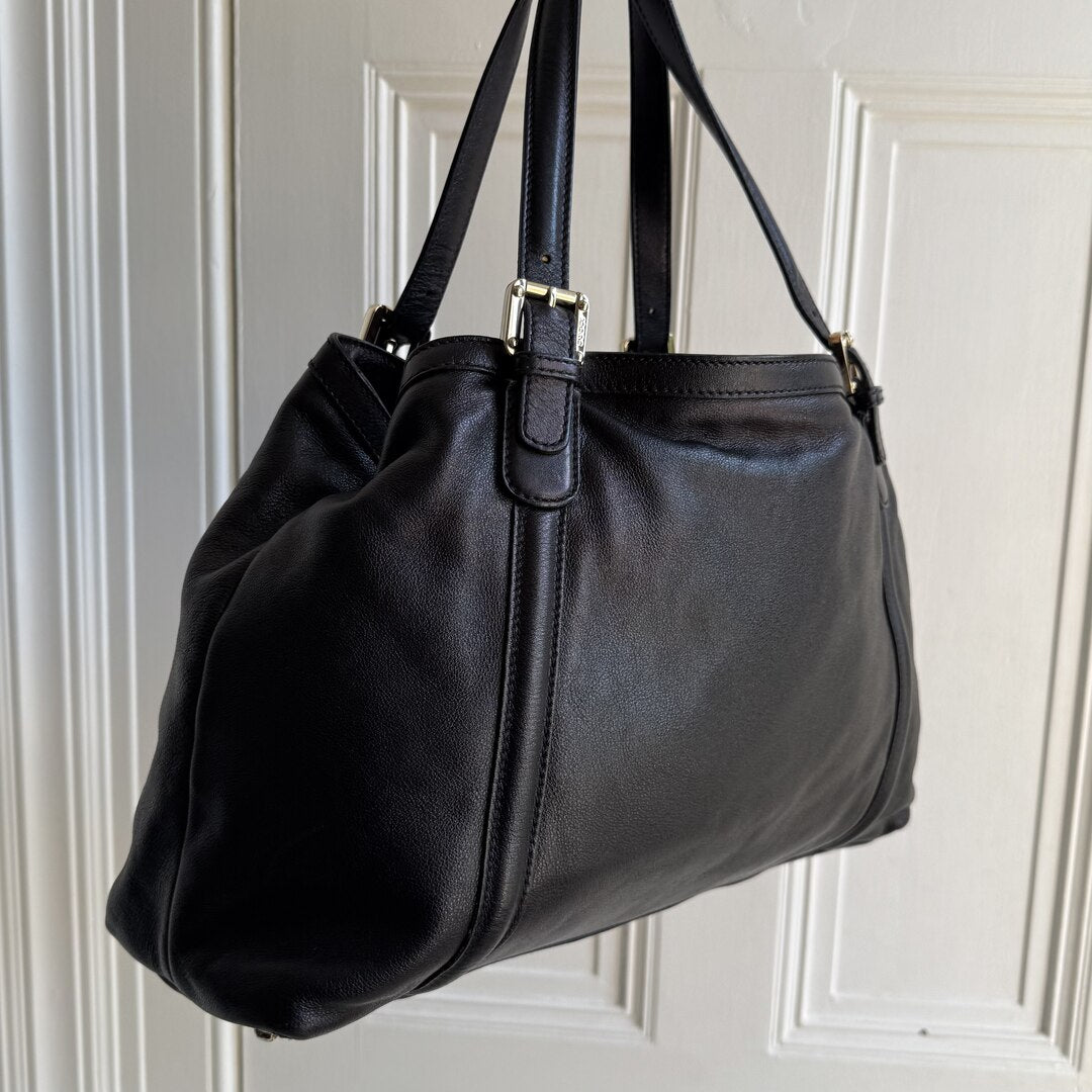 Gucci GG Britt Leather Black Tote Bag