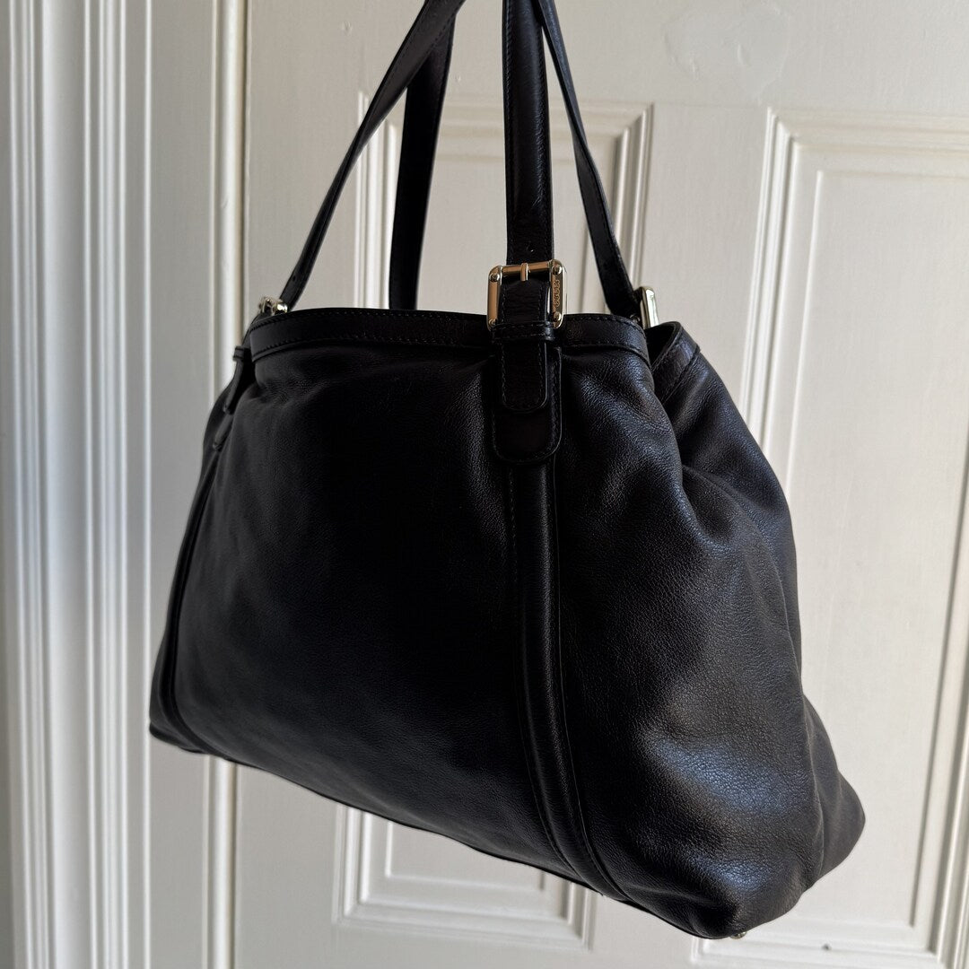 Gucci GG Britt Leather Black Tote Bag