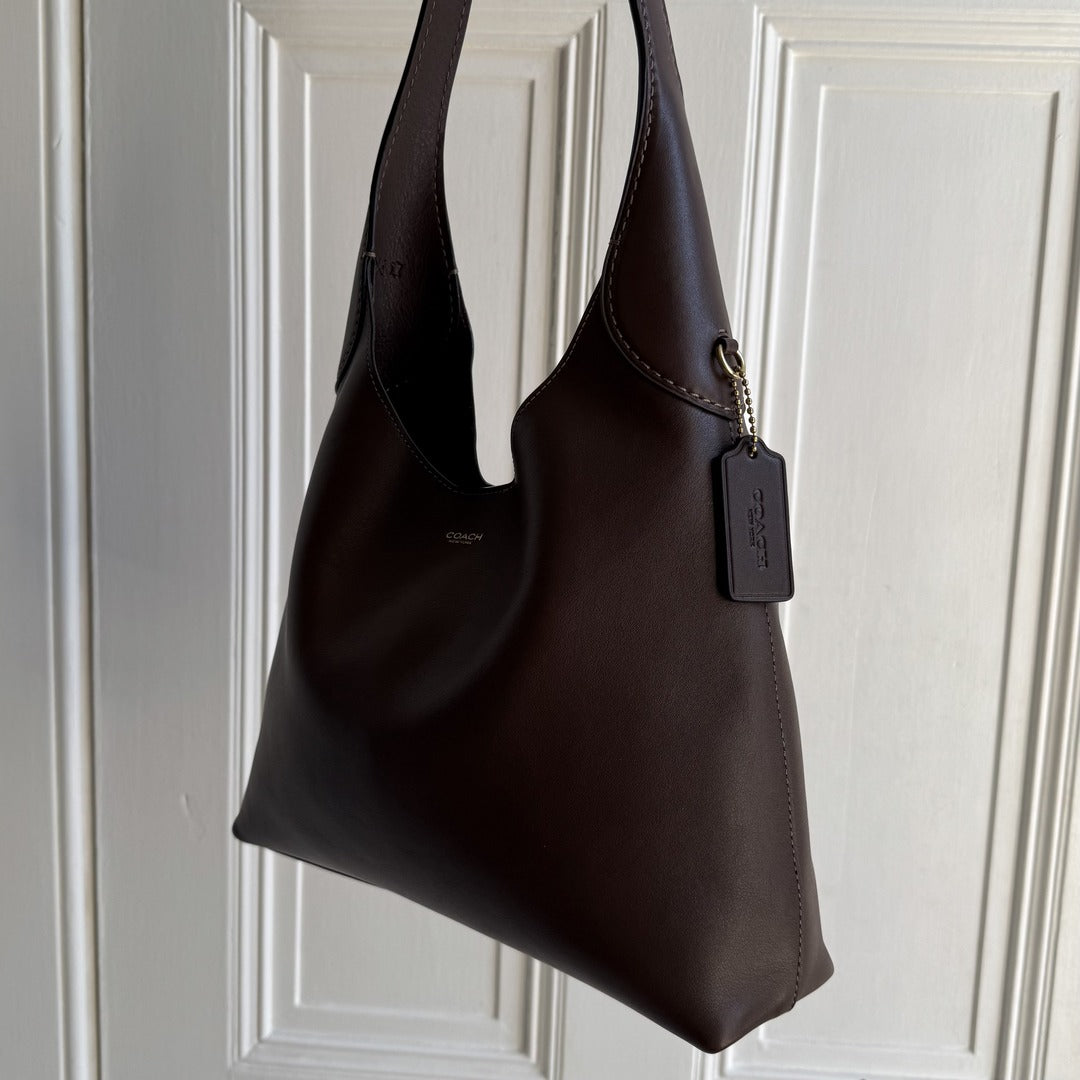 Coach Brooklyn Dark Brown Leather Shoulder Bag