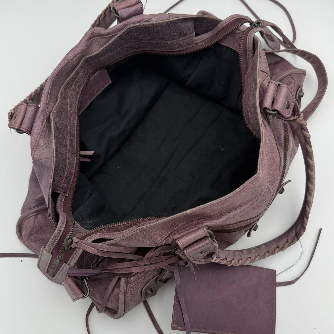 2003 Balenciaga The Part Time Leather Purple Shoulder Bag