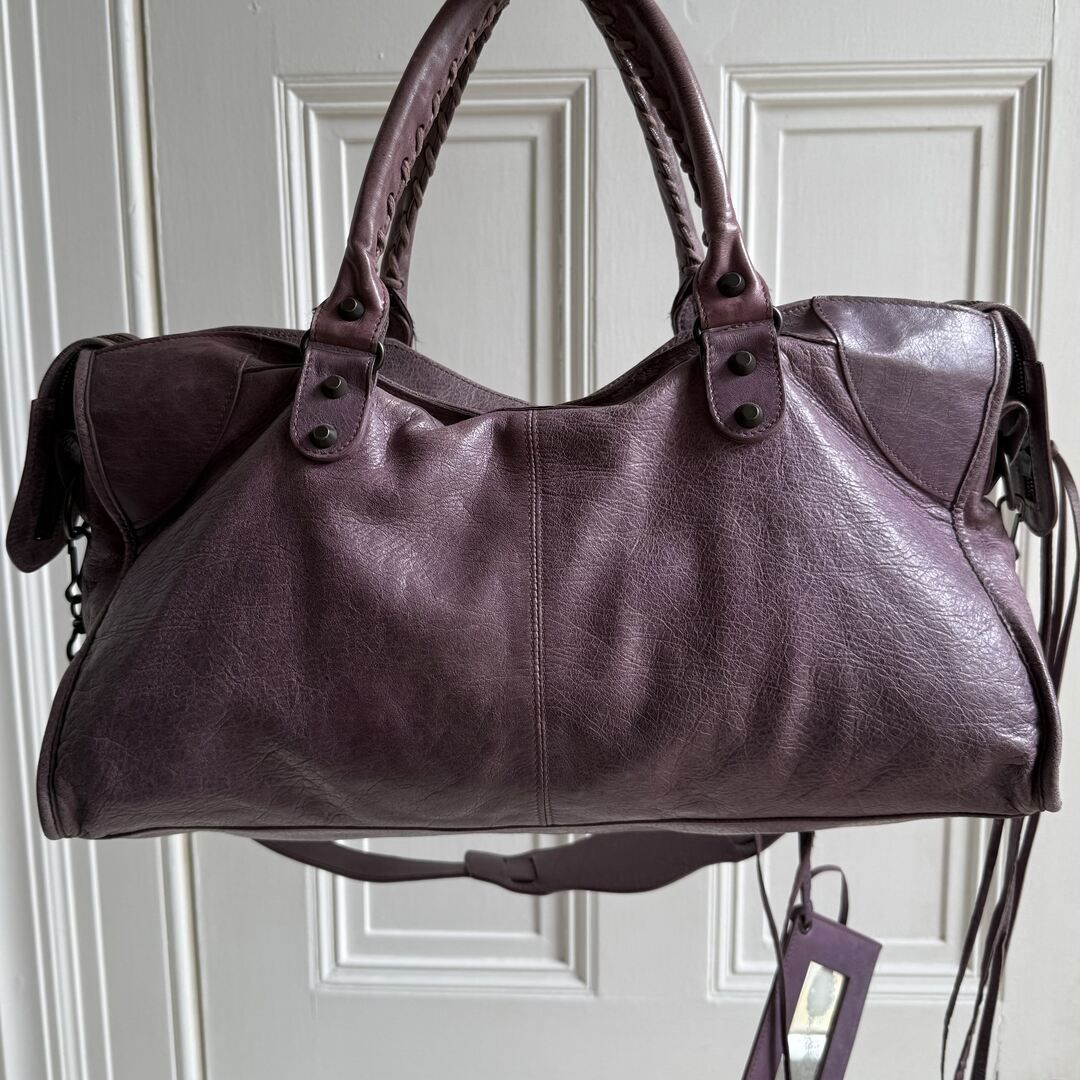 2003 Balenciaga The Part Time Leather Purple Shoulder Bag