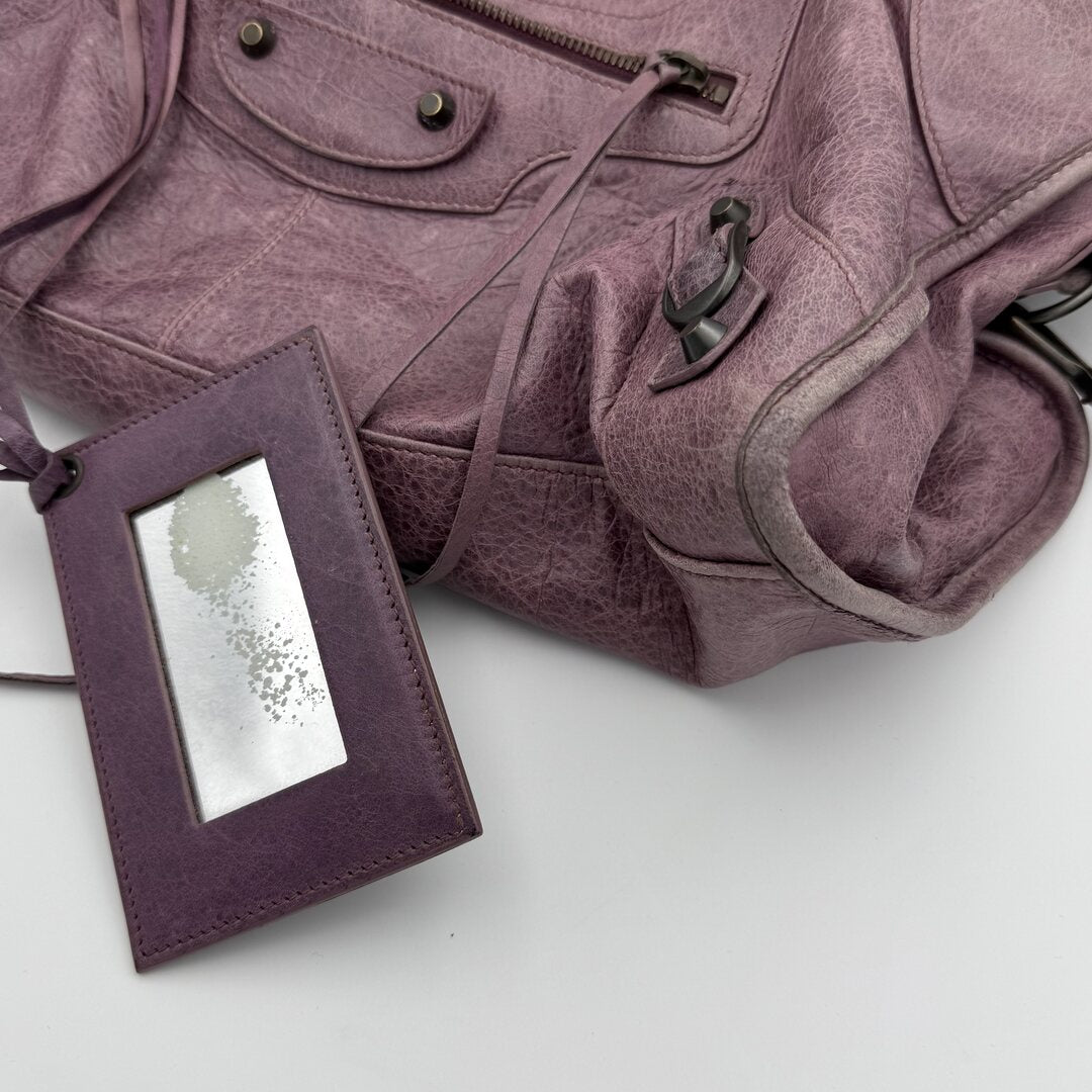 2003 Balenciaga The Part Time Leather Purple Shoulder Bag