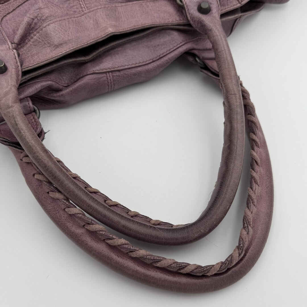 2003 Balenciaga The Part Time Leather Purple Shoulder Bag