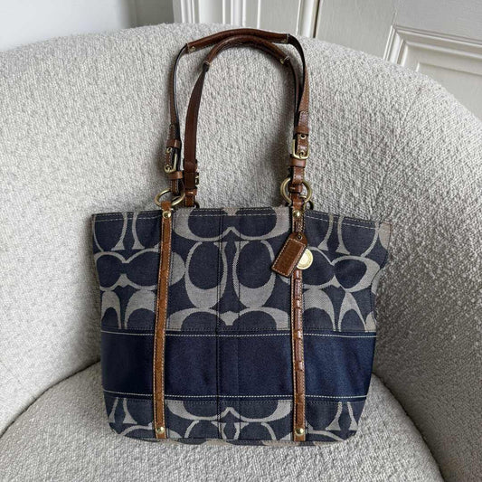 Coach Signature Denim Tote Bag