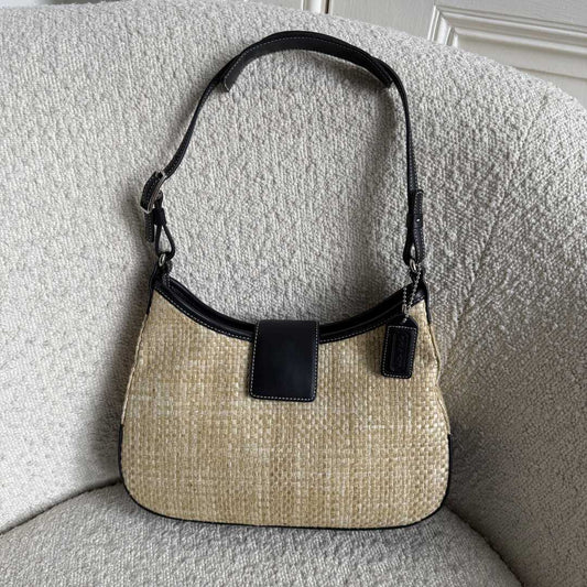 Coach Hobo Straw Beige Shoulder Bag