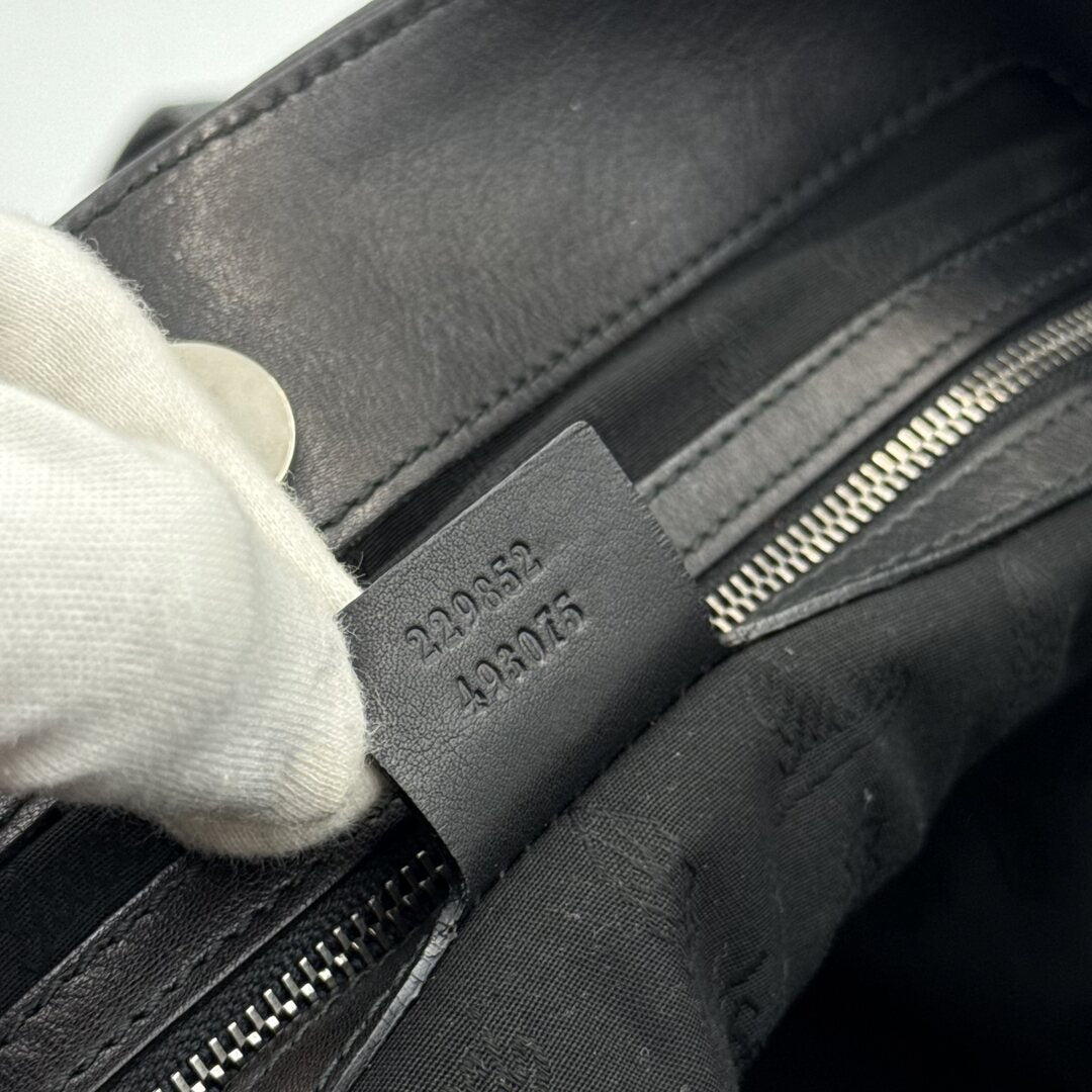 Gucci Guccissima Horsebit Black Tote Bag