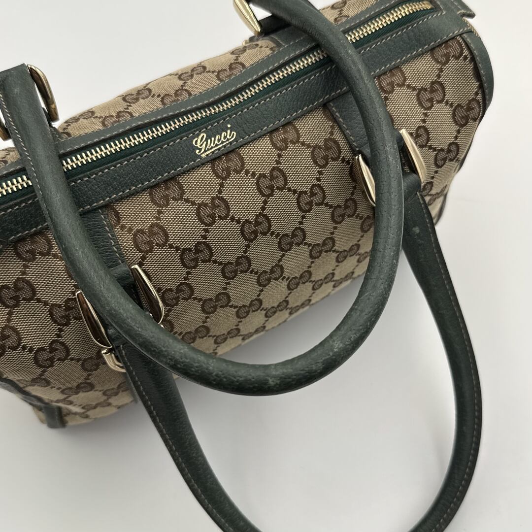 Gucci GG Canvas Abbey Boston Green Shoulder Bag