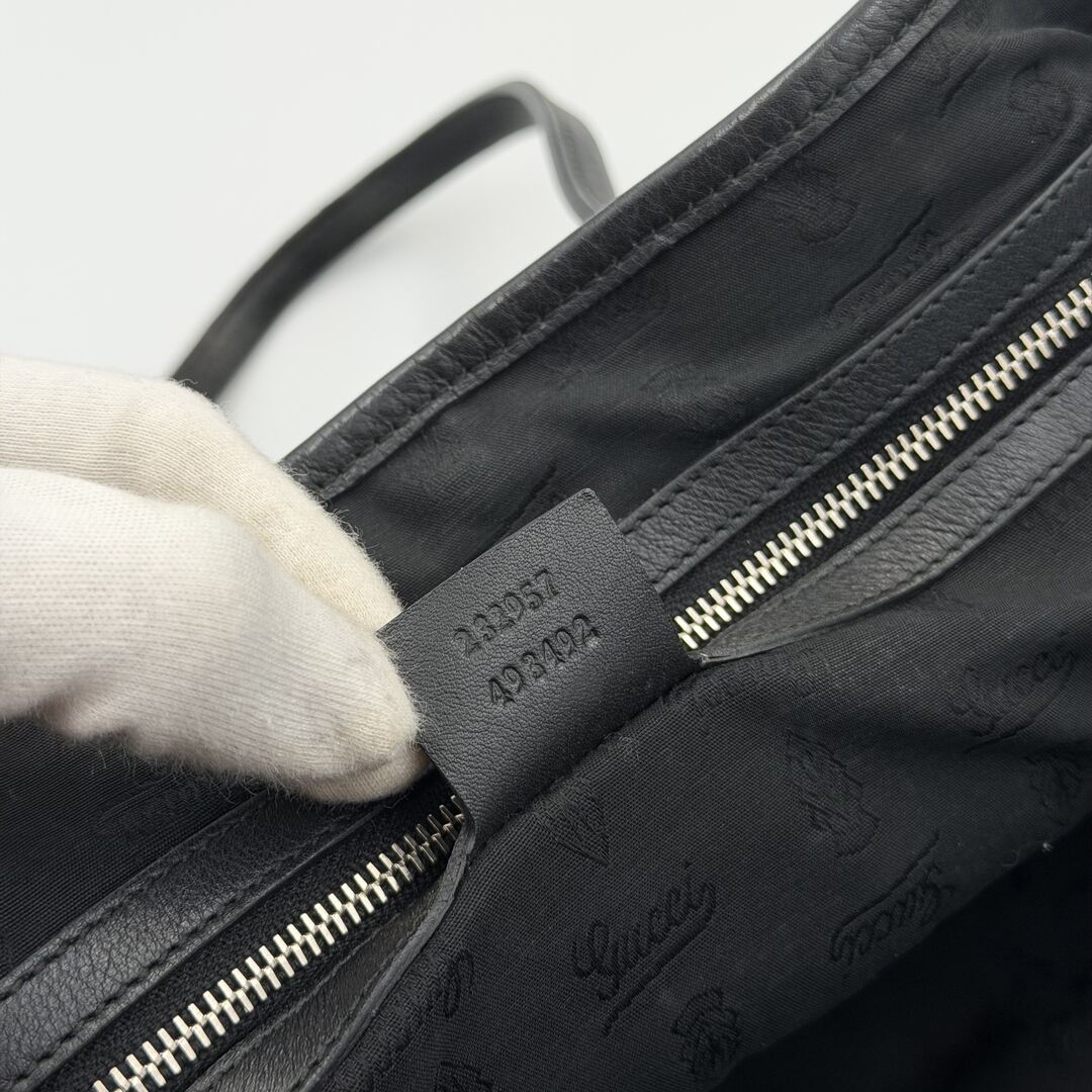 Gucci Guccissima Twins Leather Black Tote Bag