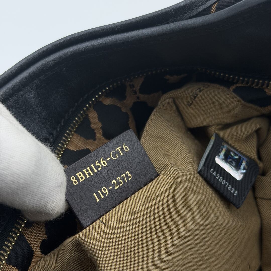 Fendi Chef Leopard Canvas Shoulder Bag