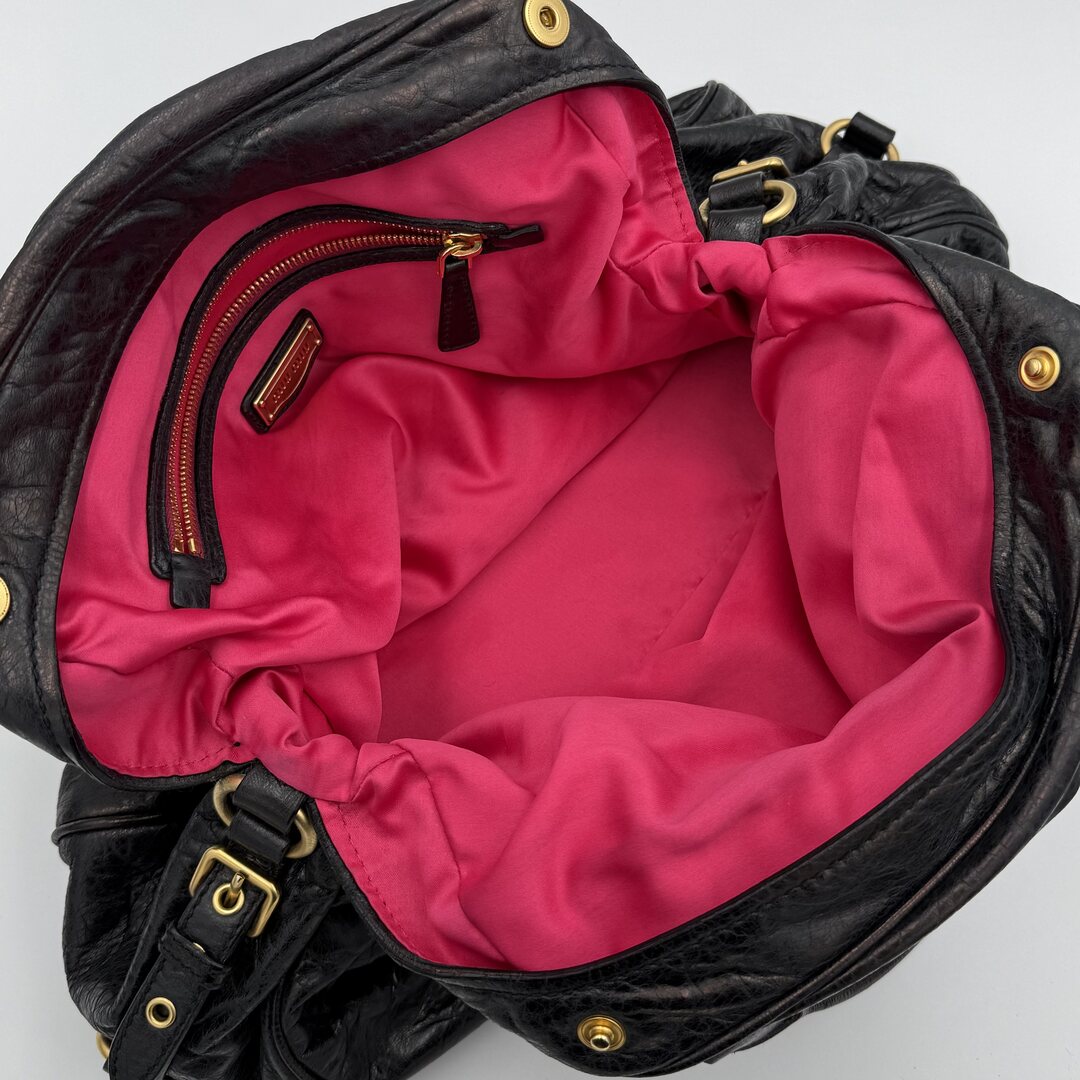 Miu Miu Charm Leather Black Handbag
