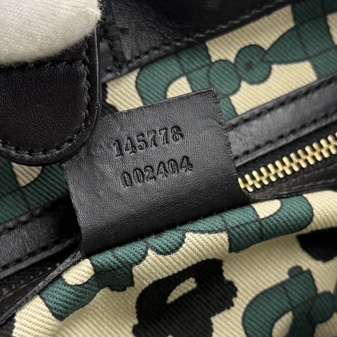 Gucci Guccissima Jackie Hobo Black Shoulder Bag