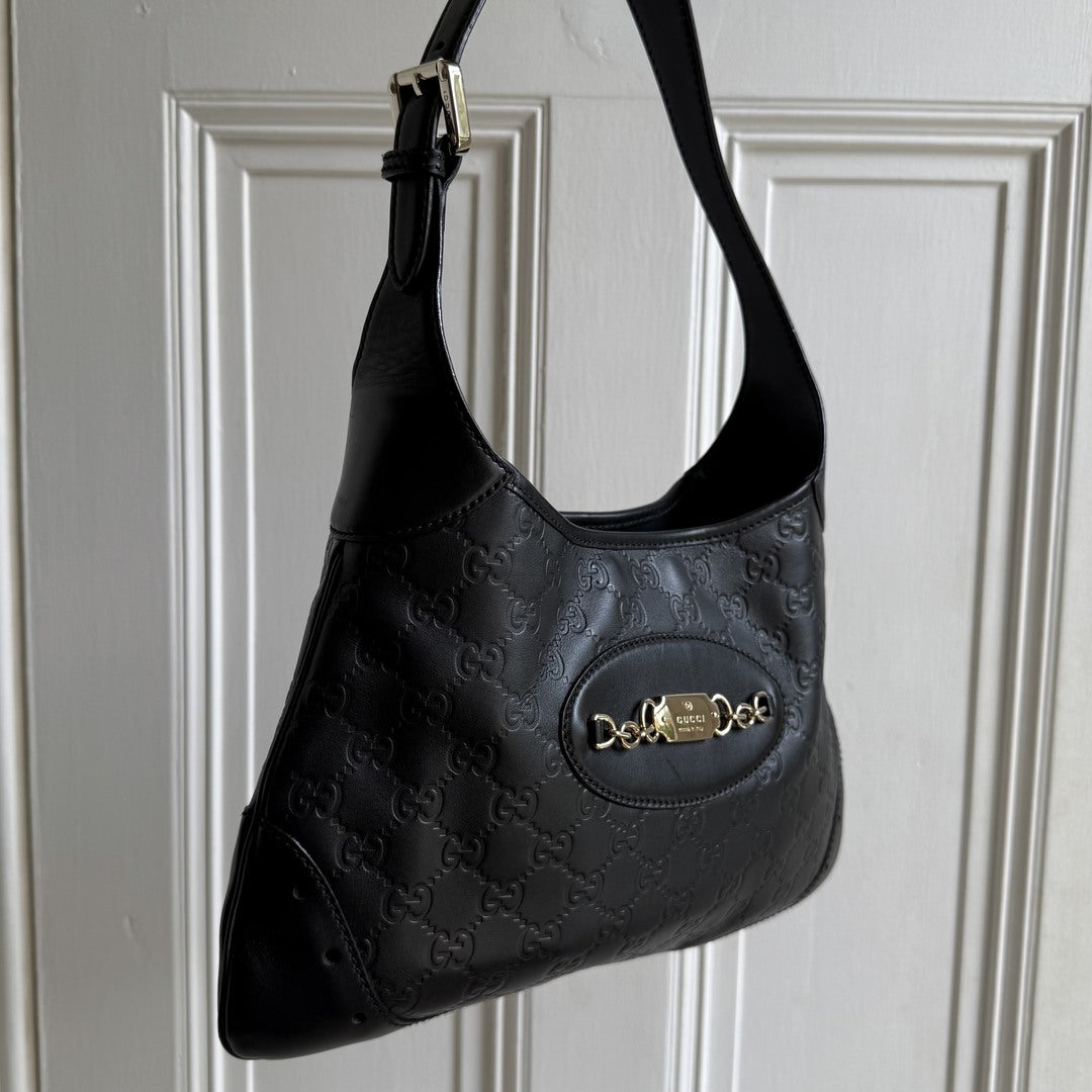 Gucci Guccissima Jackie Hobo Black Shoulder Bag