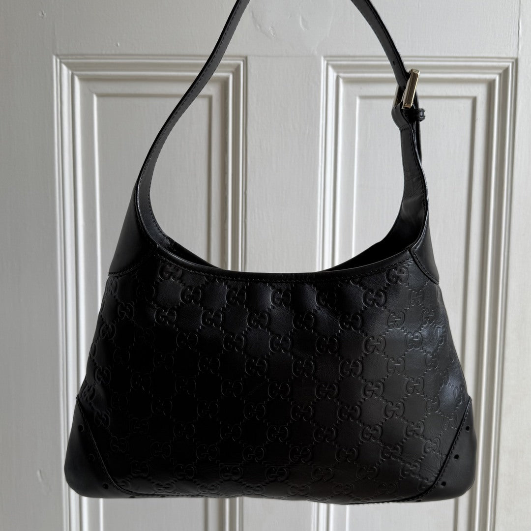 Gucci Guccissima Jackie Hobo Black Shoulder Bag