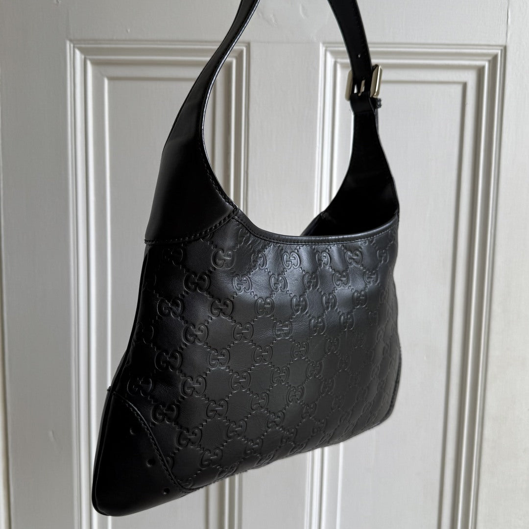 Gucci Guccissima Jackie Hobo Black Shoulder Bag
