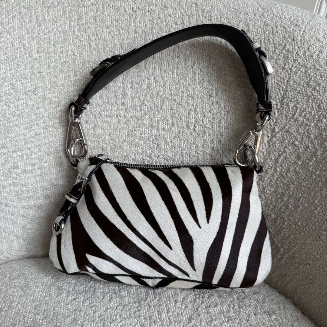 Rare Prada Zebra Pony Hair Shoulder Bag