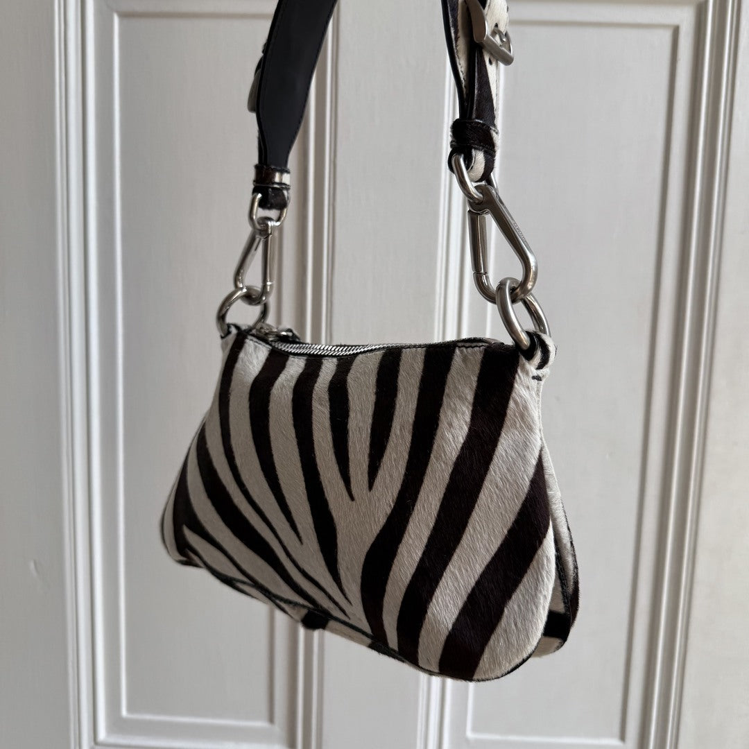 Rare Prada Zebra Pony Hair Shoulder Bag