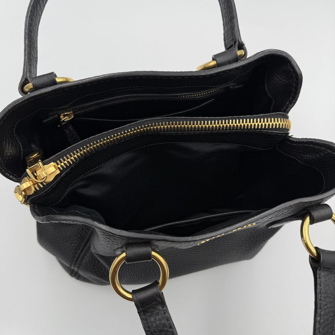 Miu Miu Vitello Leather Black Handbag