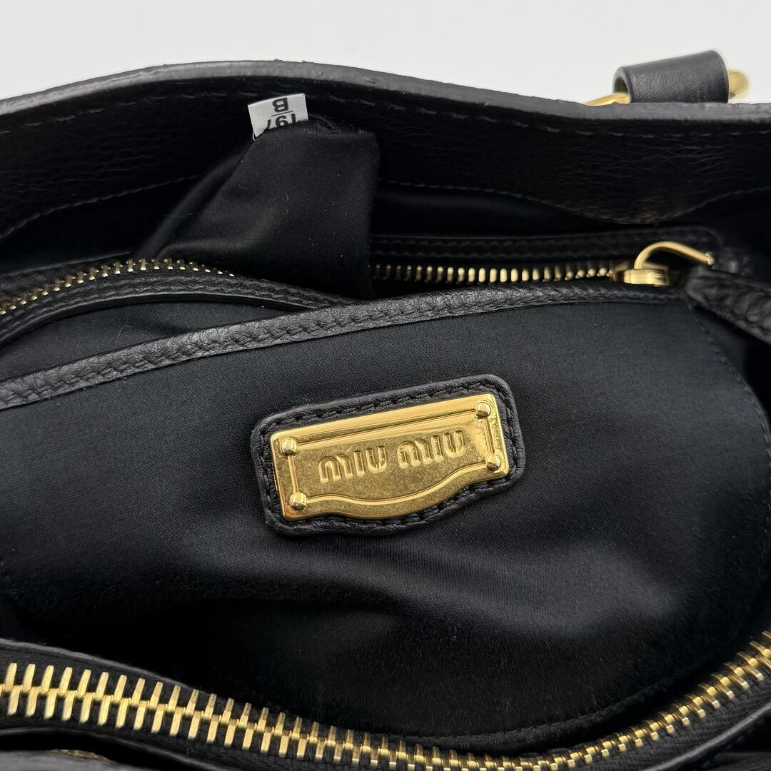 Miu Miu Vitello Leather Black Handbag