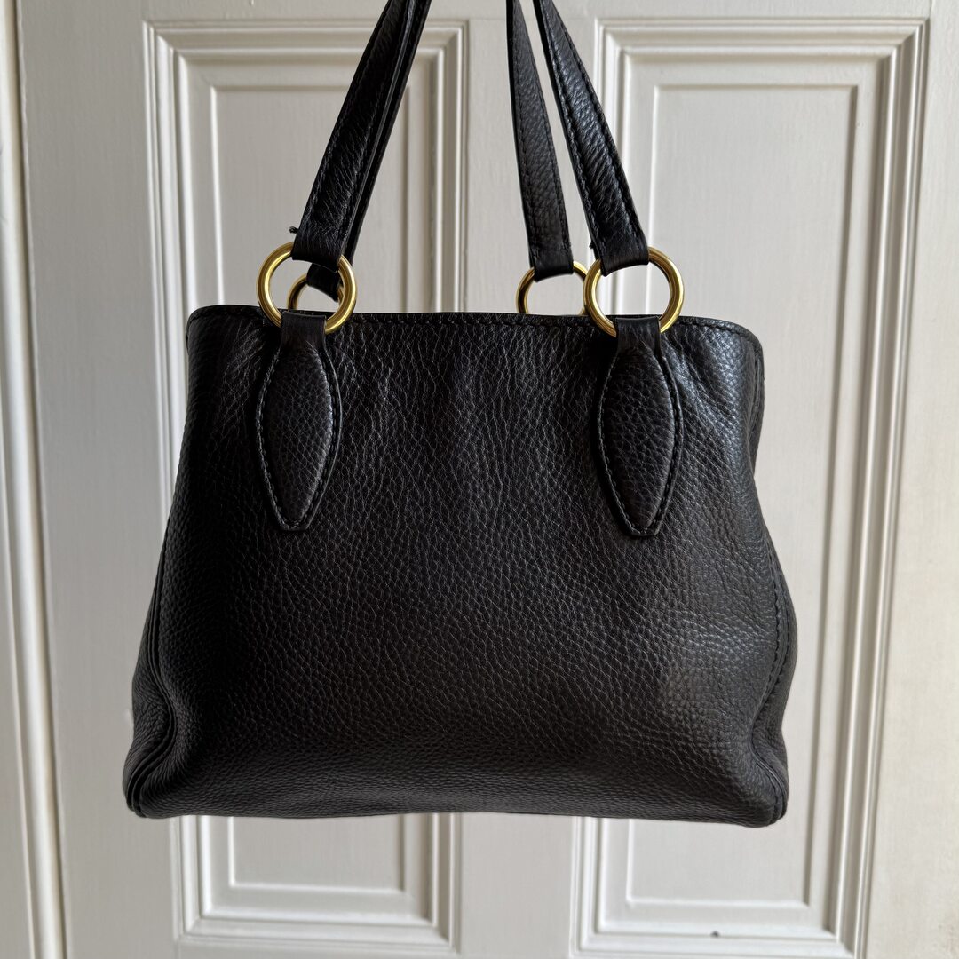 Miu Miu Vitello Leather Black Handbag