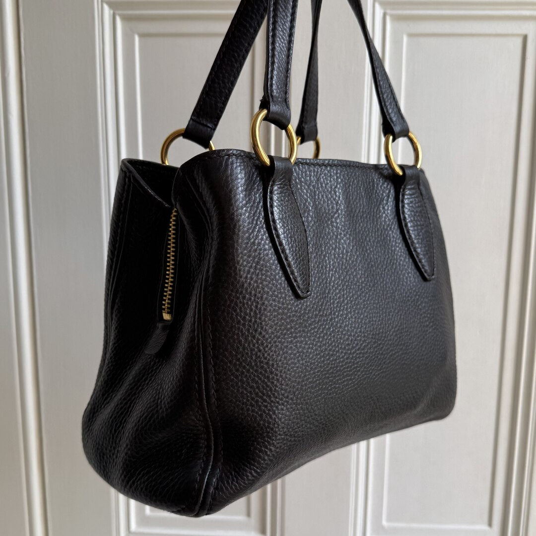 Miu Miu Vitello Leather Black Handbag