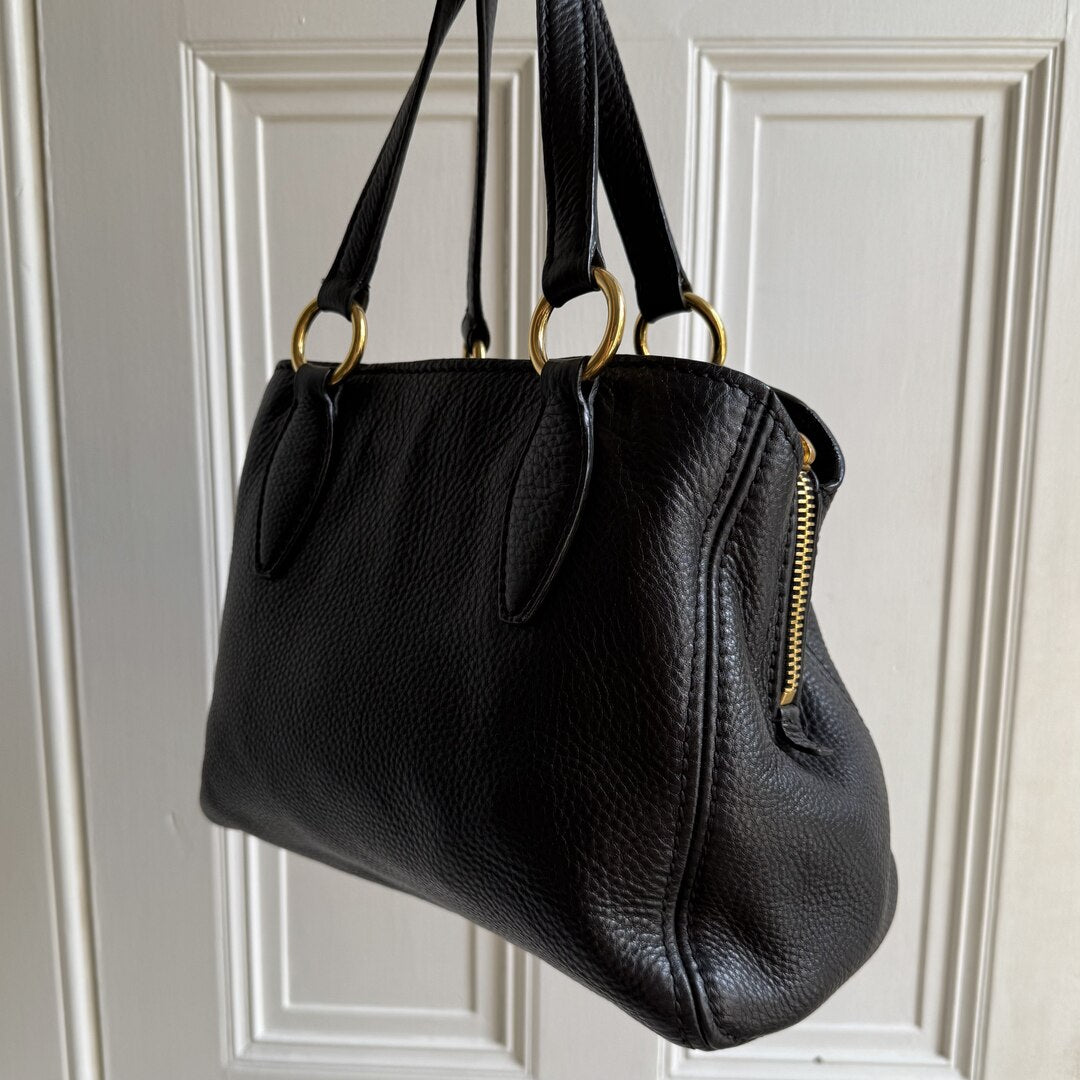 Miu Miu Vitello Leather Black Handbag