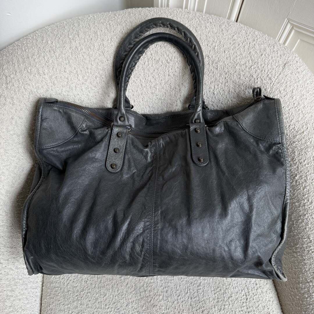 2011 Balenciaga Motocross Classic Weekender Back Leather Bag