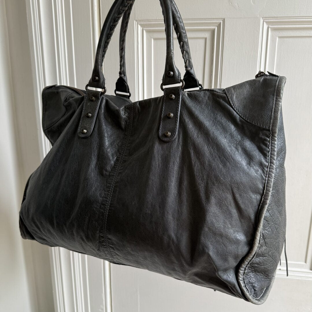 2011 Balenciaga Motocross Classic Weekender Back Leather Bag