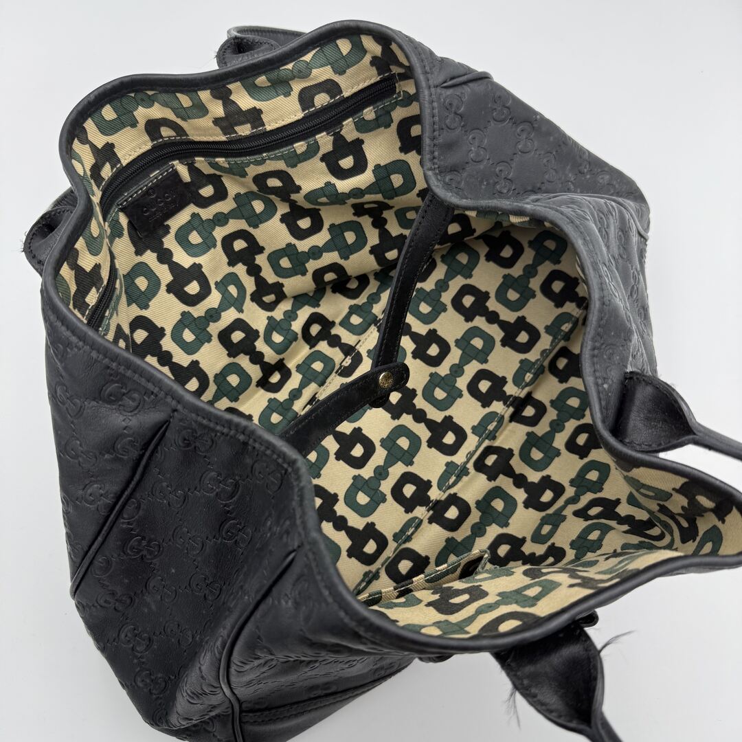 Gucci Guccissima Princy Black Leather Tote Bag
