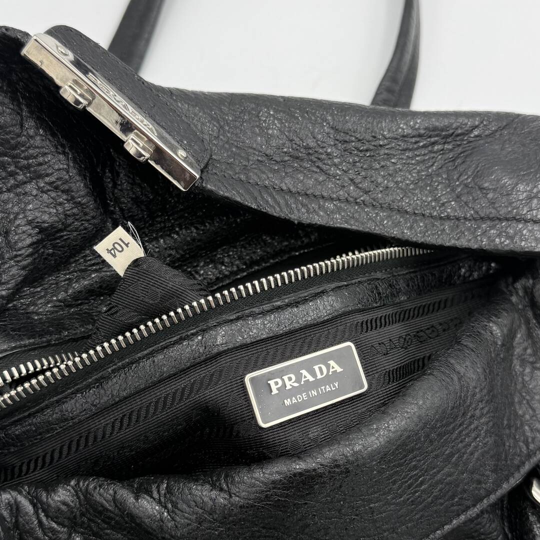 Prada Vitello Easy Leather Black Shoulder Bag