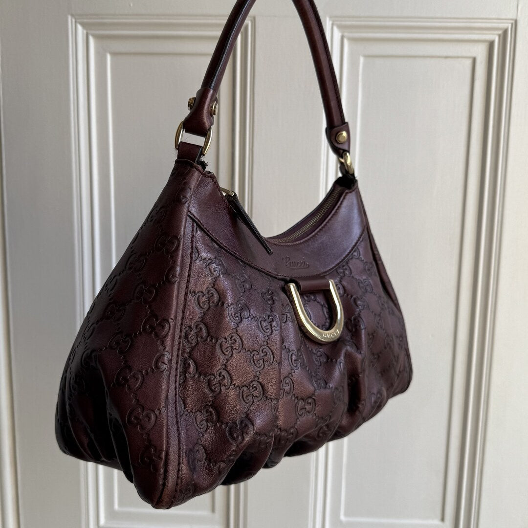 Gucci Guccissima Abbey Brown Shoulder Bag