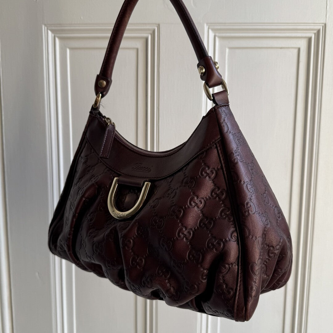 Gucci Guccissima Abbey Brown Shoulder Bag