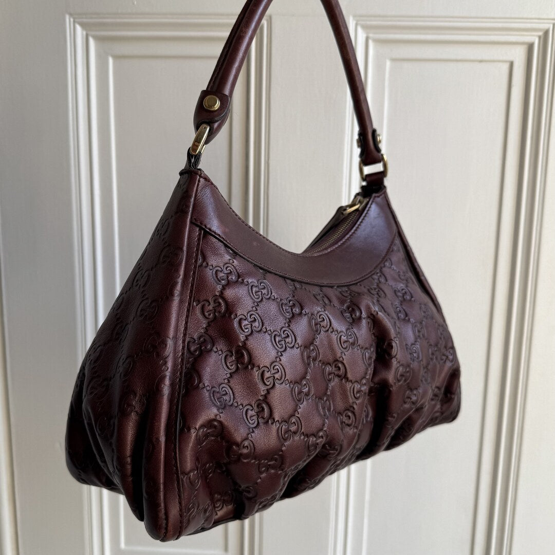 Gucci Guccissima Abbey Brown Shoulder Bag