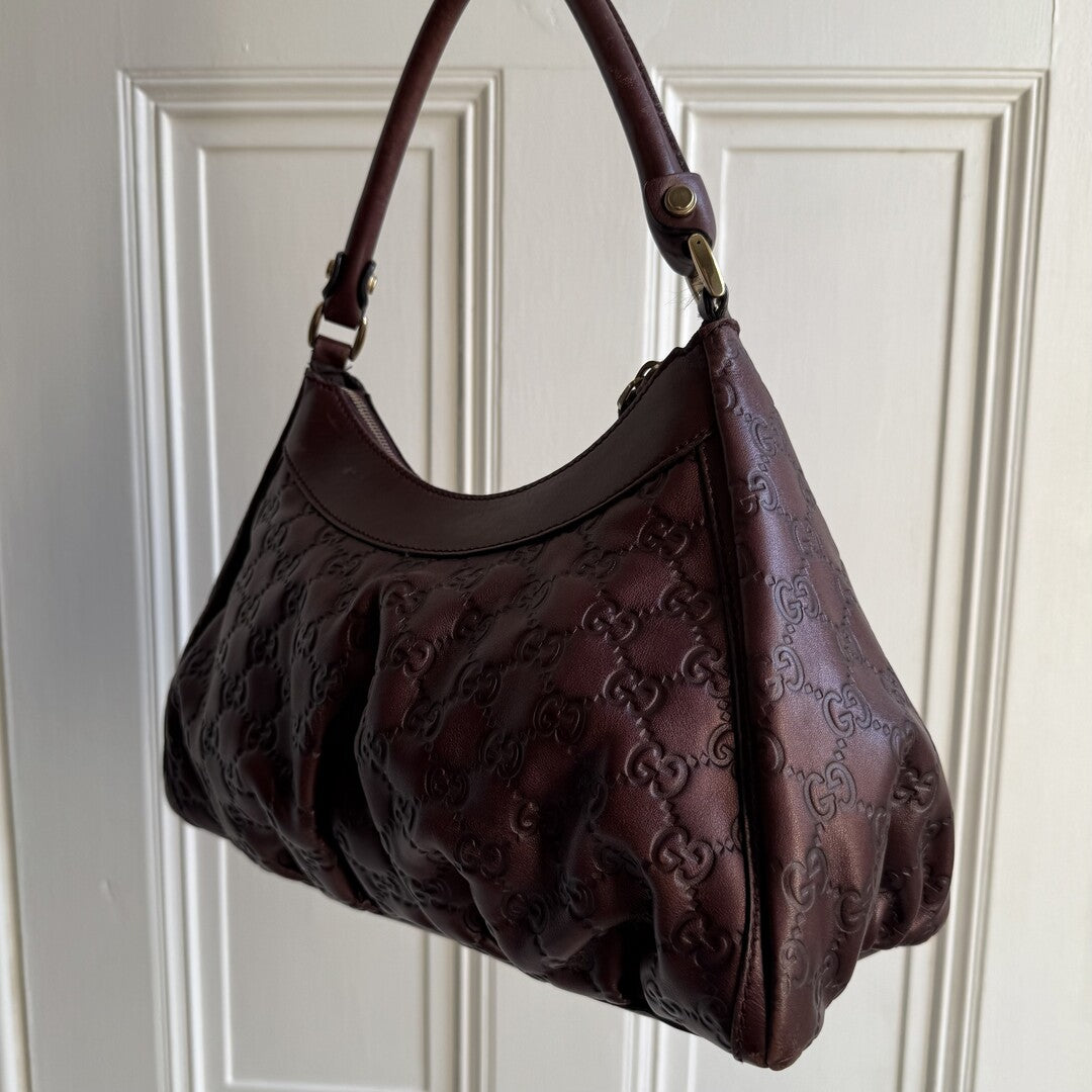 Gucci Guccissima Abbey Brown Shoulder Bag
