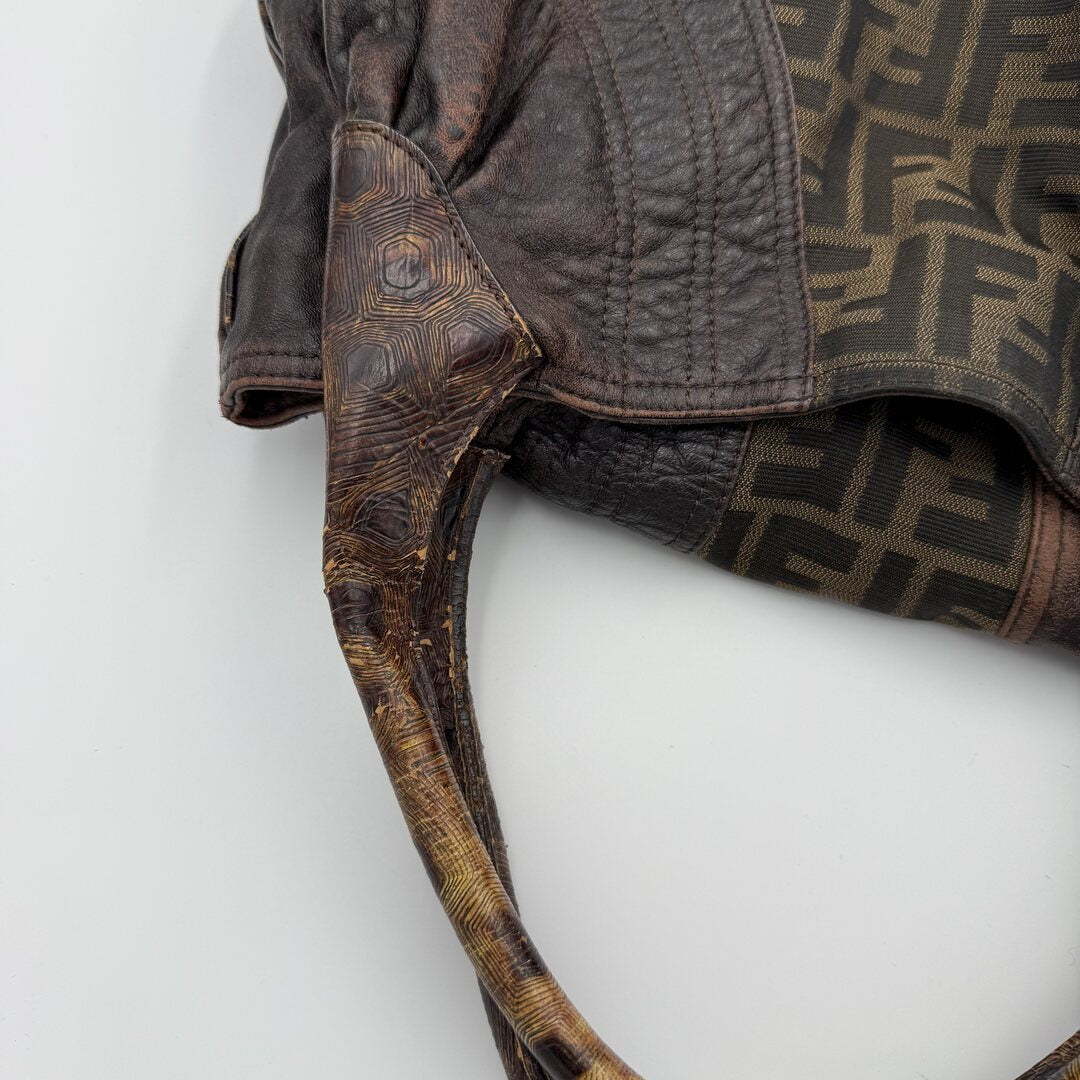 Fendi Zucca Spy Dark Brown Handbag